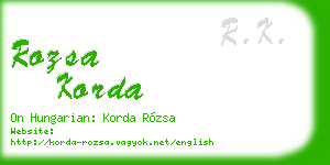 rozsa korda business card